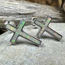 Load image into Gallery viewer, Serene Soul Opal Cross Earrings
