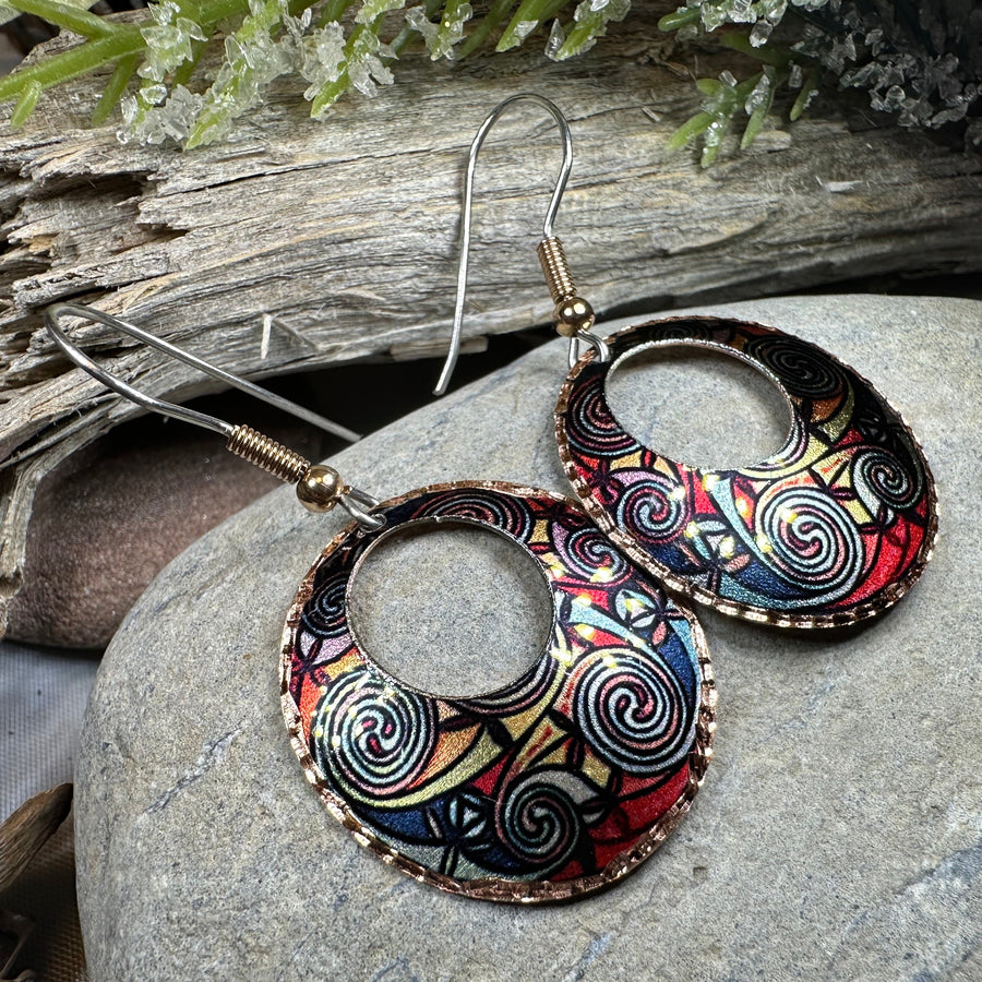 Firedancer Celtic Spiral Copper Earrings