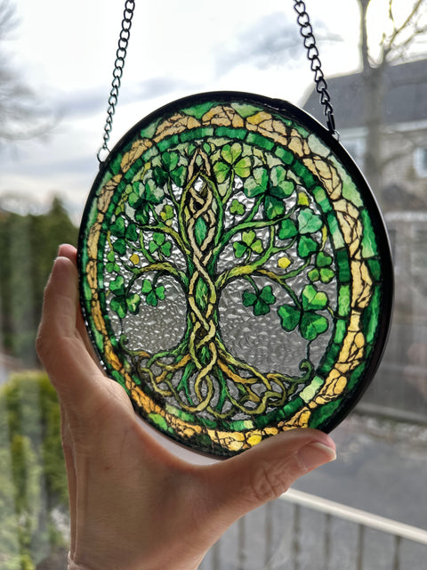 Load image into Gallery viewer, Ireland's Tree of Life Stained Glass Gift
