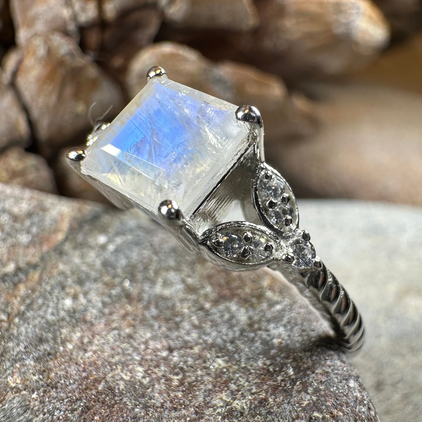 Blossom Frost Moonstone Ring