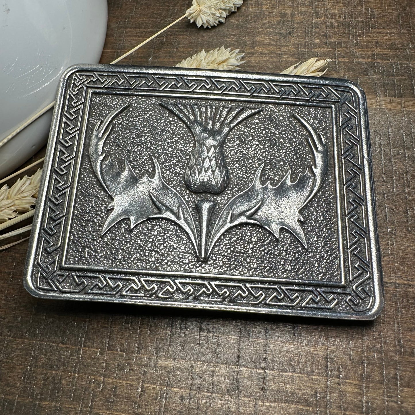 Bold Scottish Thistle Kilt Belt Buckle - Handmade in Scotland