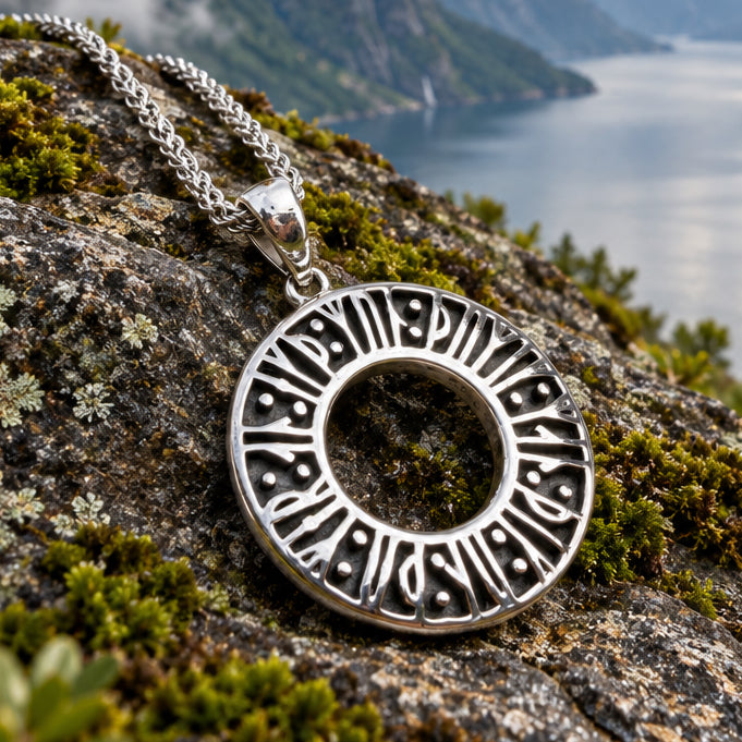 "Remember Me” Norse Runes Necklace in Sterling Silver