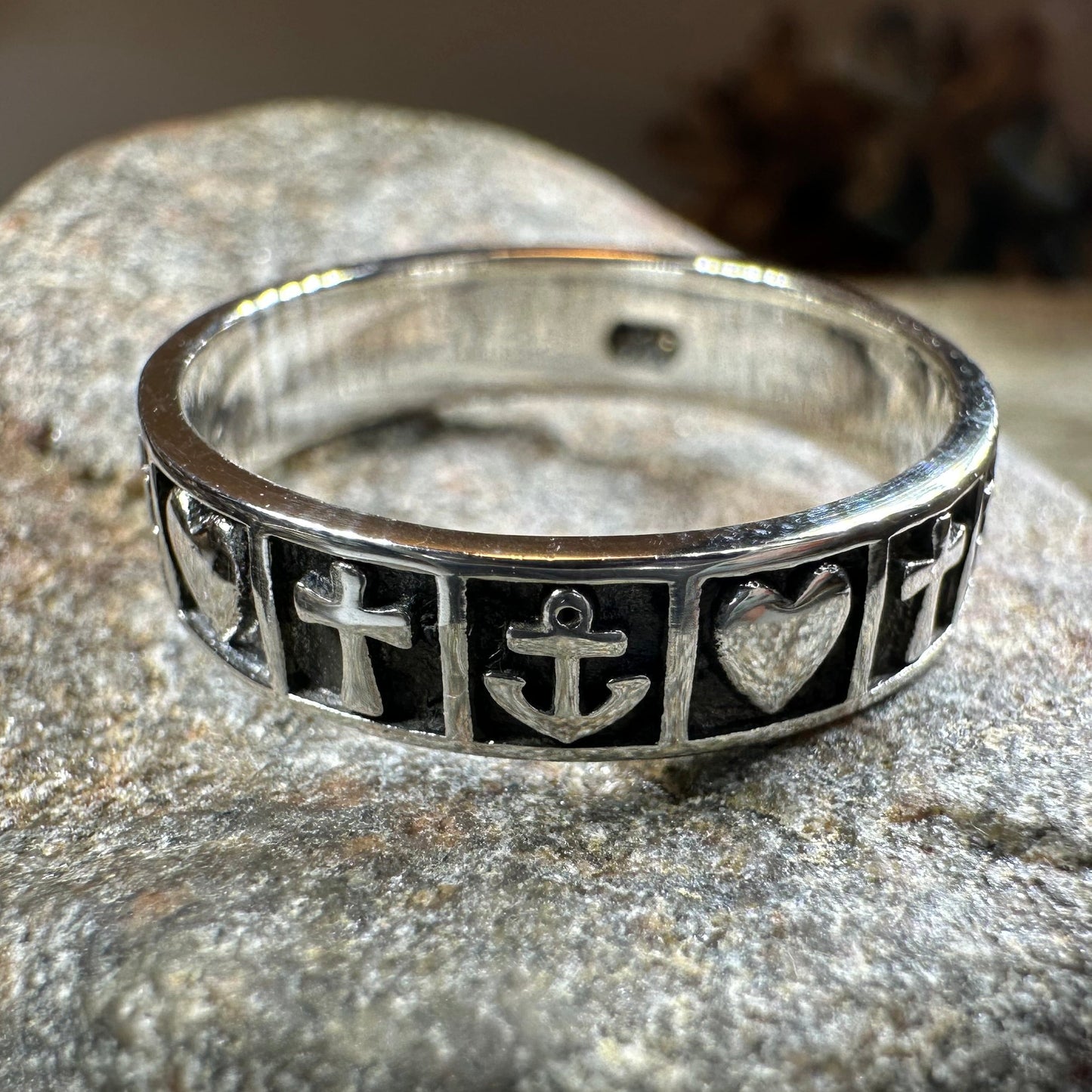 Faith, Hope & Love Cross Ring