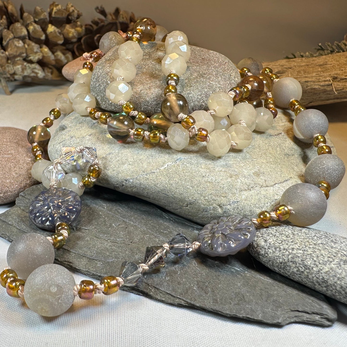 Lavender Blossom Long Necklace