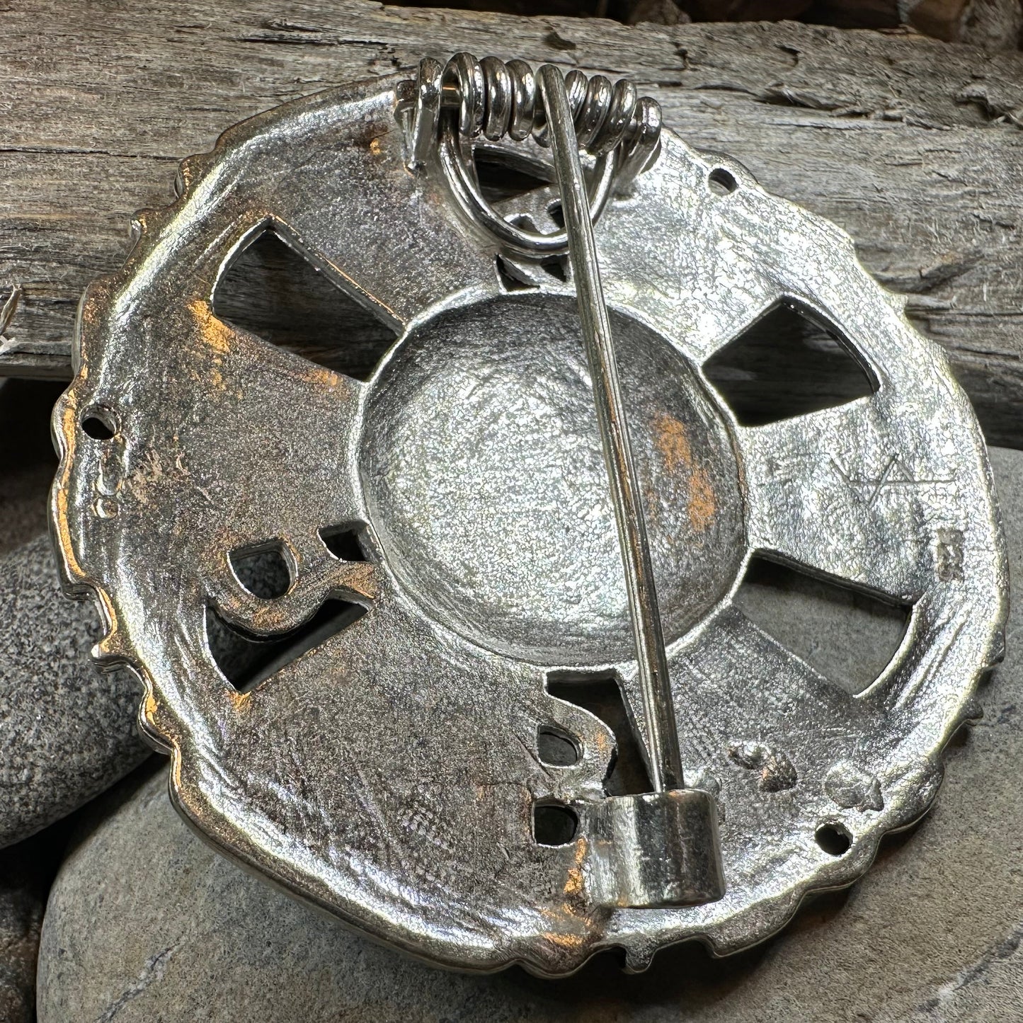 Large Frankish Limons Medieval Brooch - Sterling Silver Historical Reproduction Pin