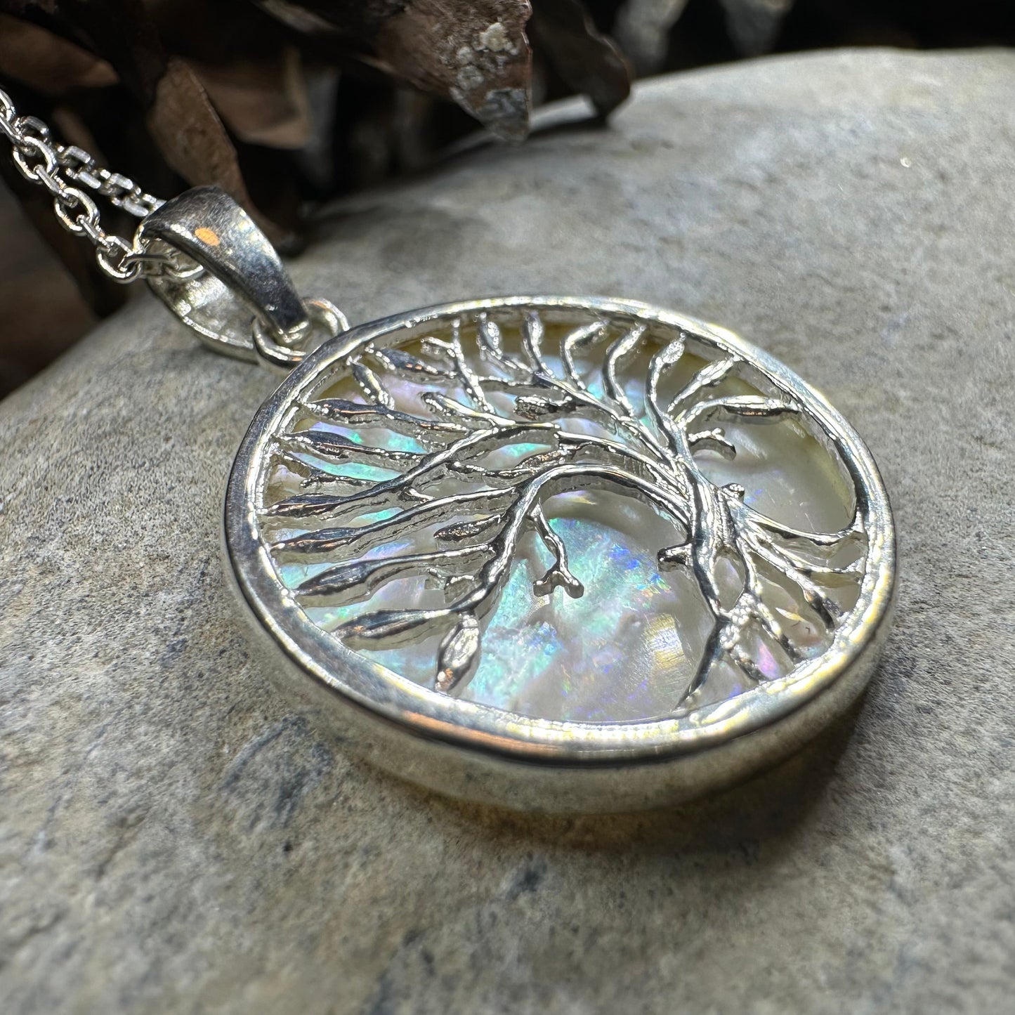 Aila Tree of Life Necklace in Sterling Silver — view 9