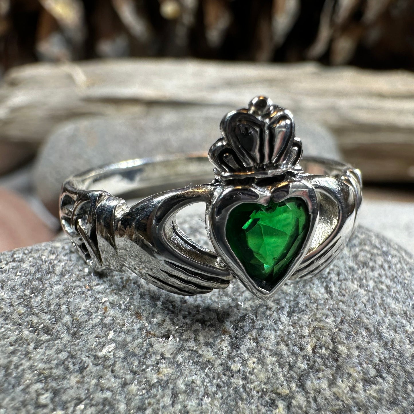 Irish Claddagh Trinity Knot Ring in Sterling Silver — view 6