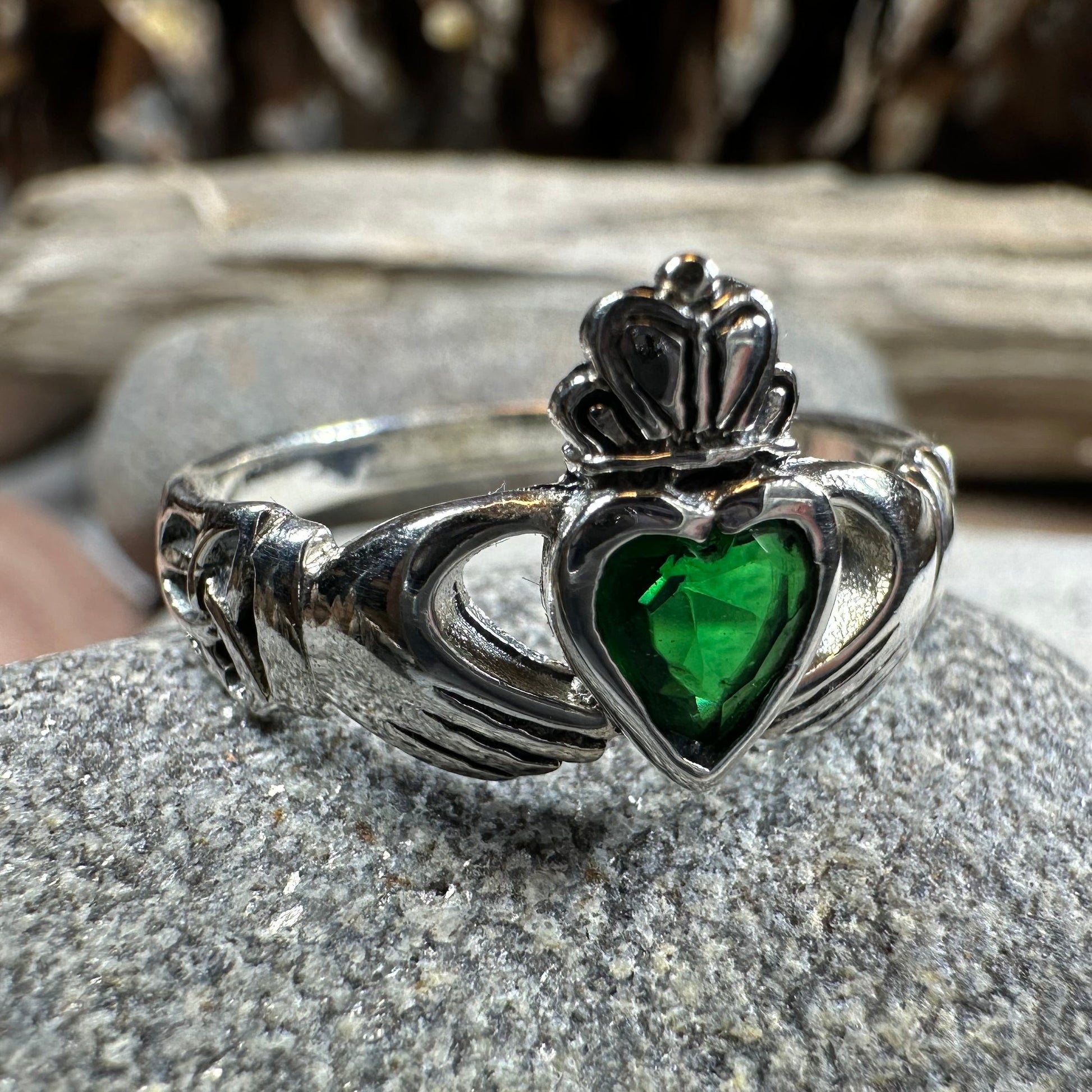 Irish Claddagh Trinity Knot Ring in Sterling Silver — view 6