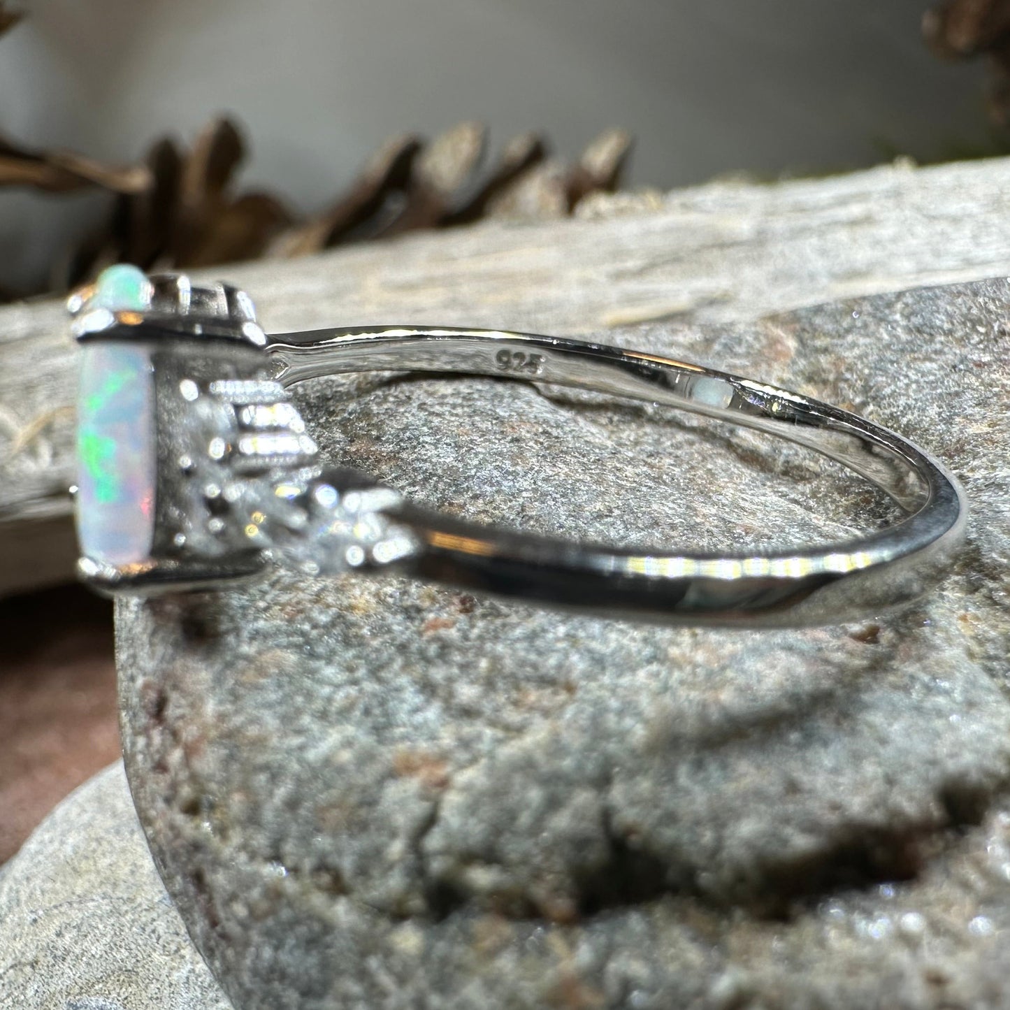 Allure White Fire Opal Ring