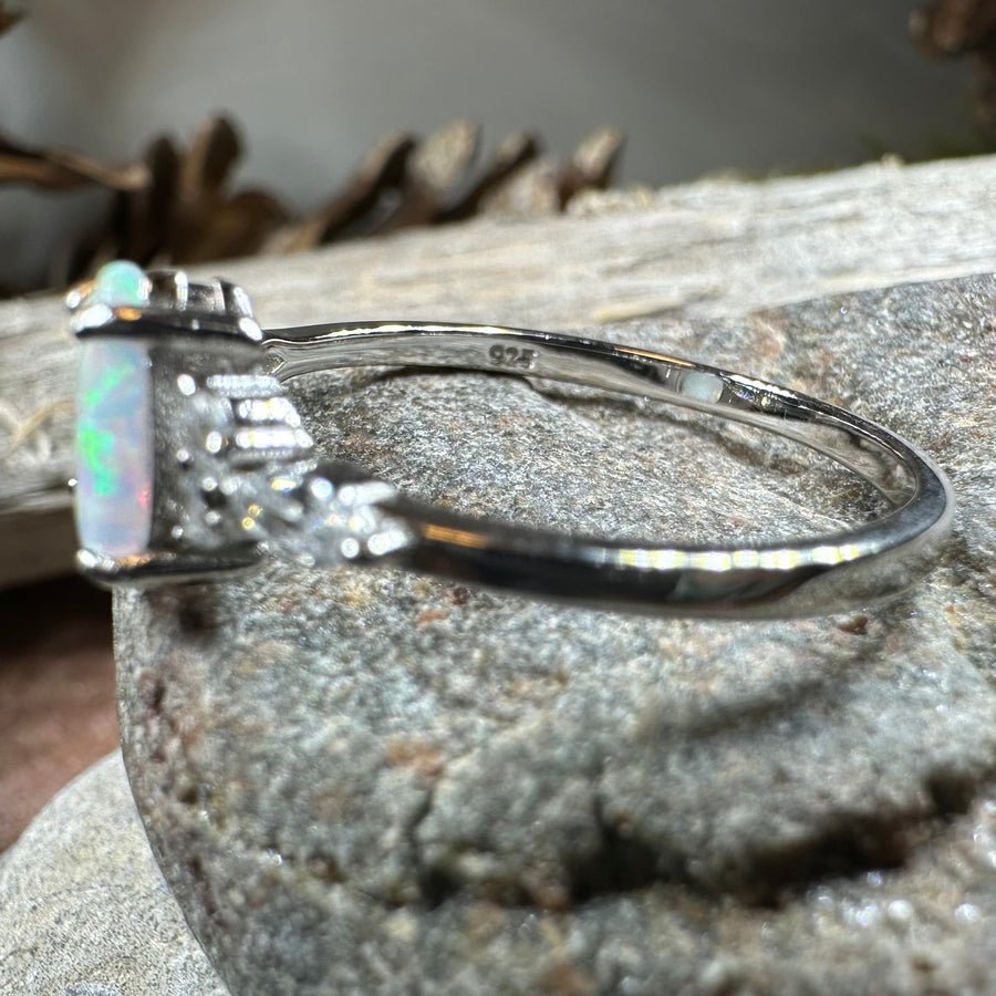 Allure White Fire Opal Ring
