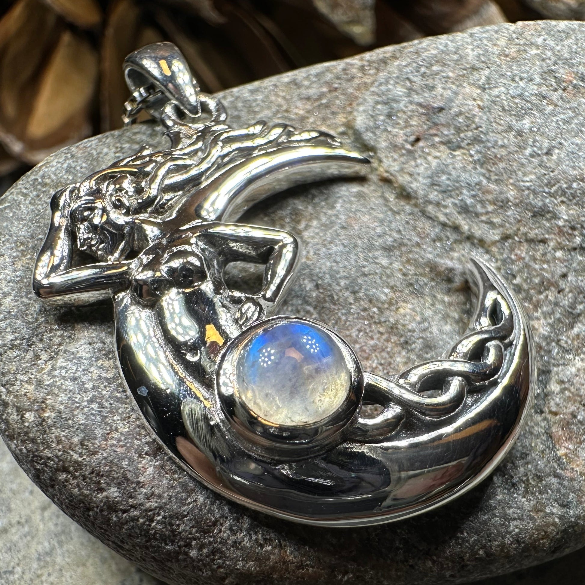 Gealach Moon Goddess Necklace with Moonstone — view 2