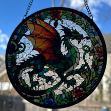 Load image into Gallery viewer, Medieval Dragon Stained Glass
