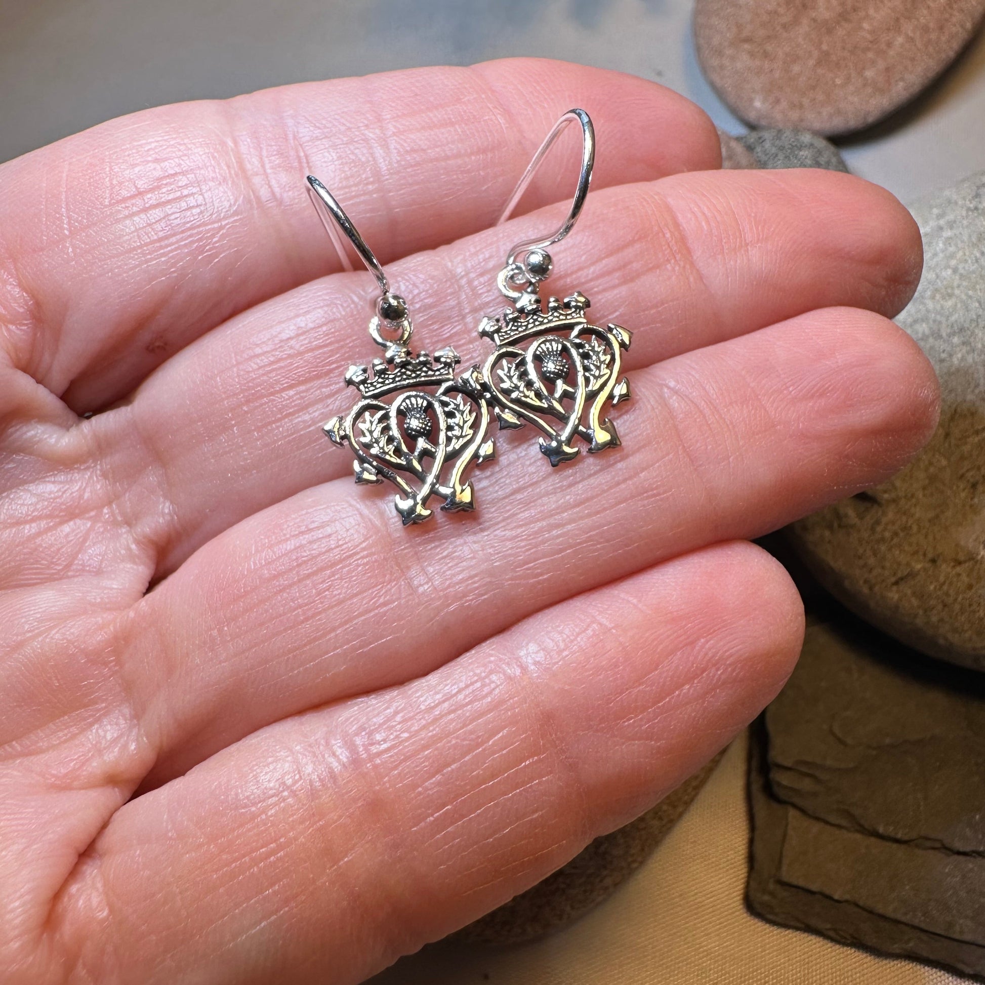 Elegance Scottish Luckenbooth Earrings in Sterling Silver — view 5