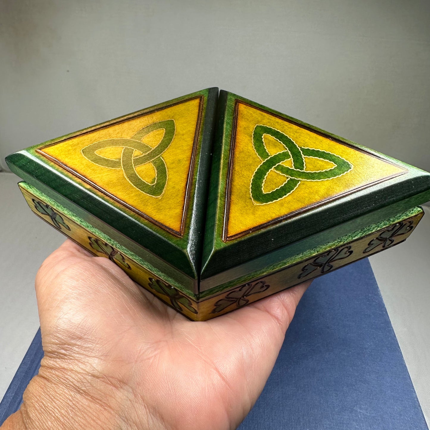 Celtic Double Trinity Knot Keepsake Box - Handmade Wooden Box