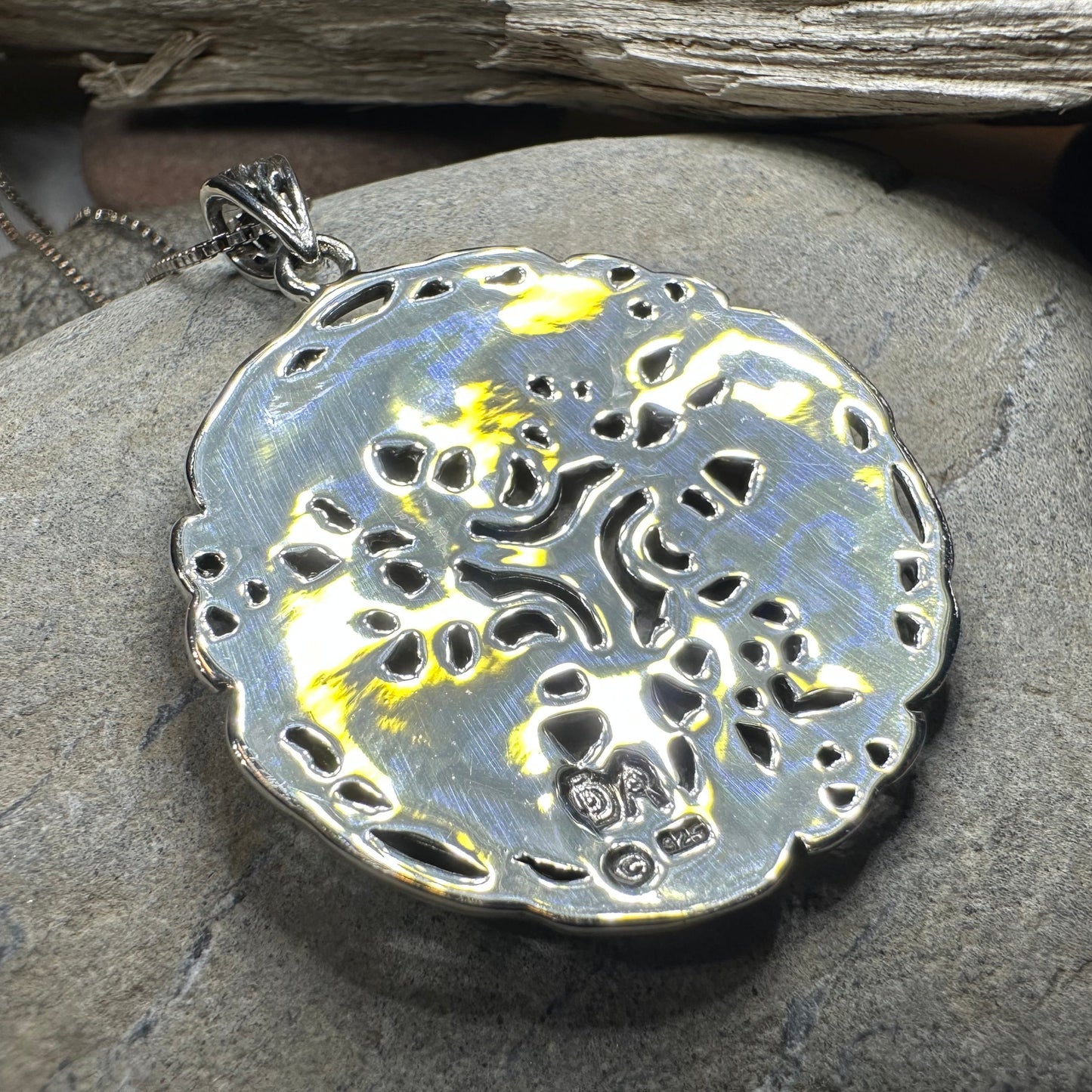 Pictish Triple Celtic Wolf Necklace in Sterling Silver