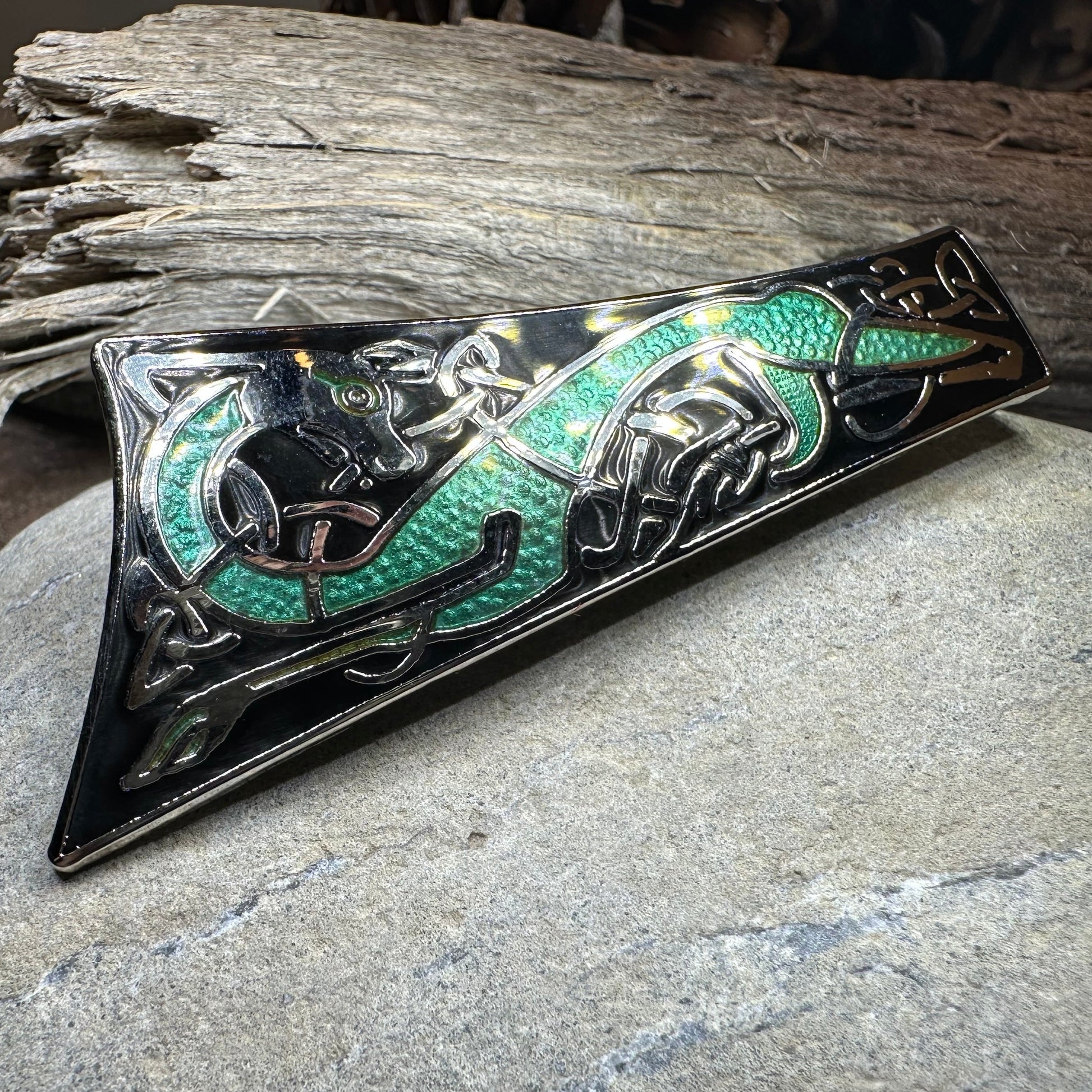 Long Celtic Dragon Brooch — view 7