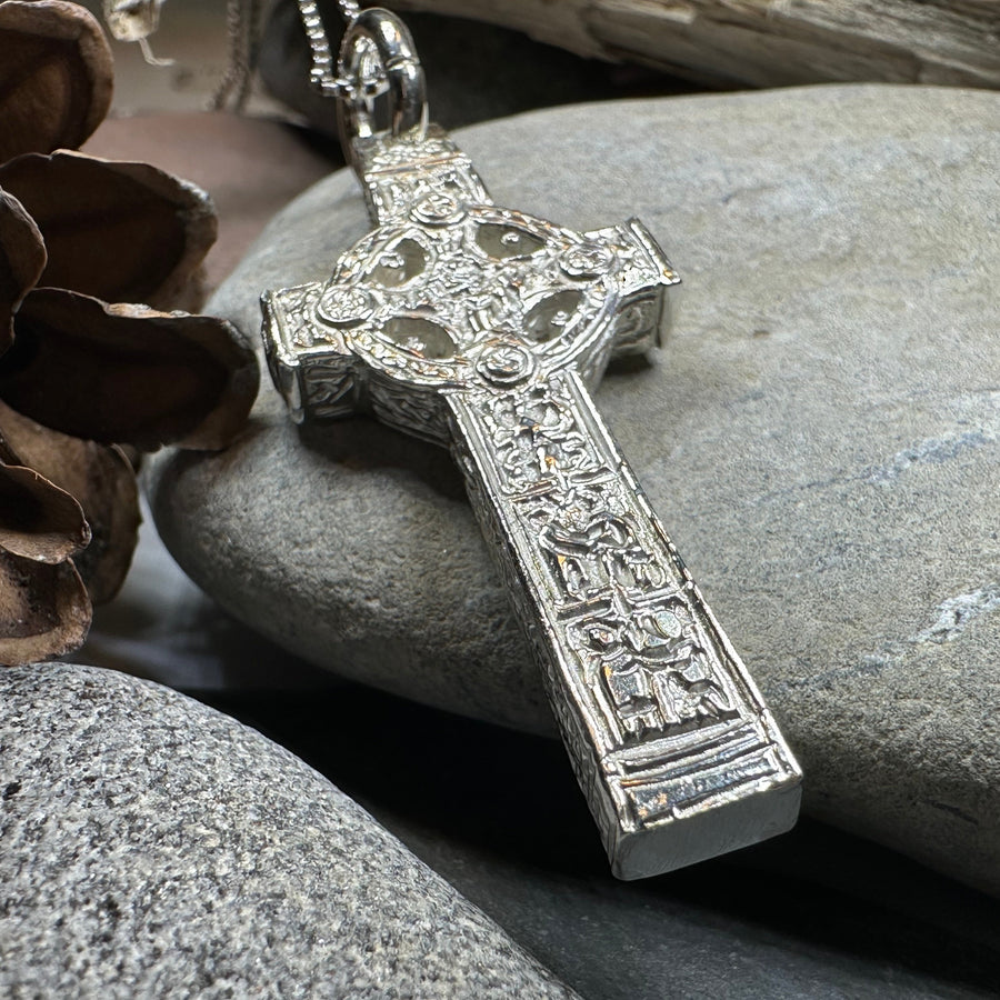 Artisan Irish Clonmacnoise Cross Necklace - Made in Ireland