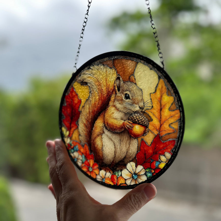 Autumn Squirrel Suncatcher