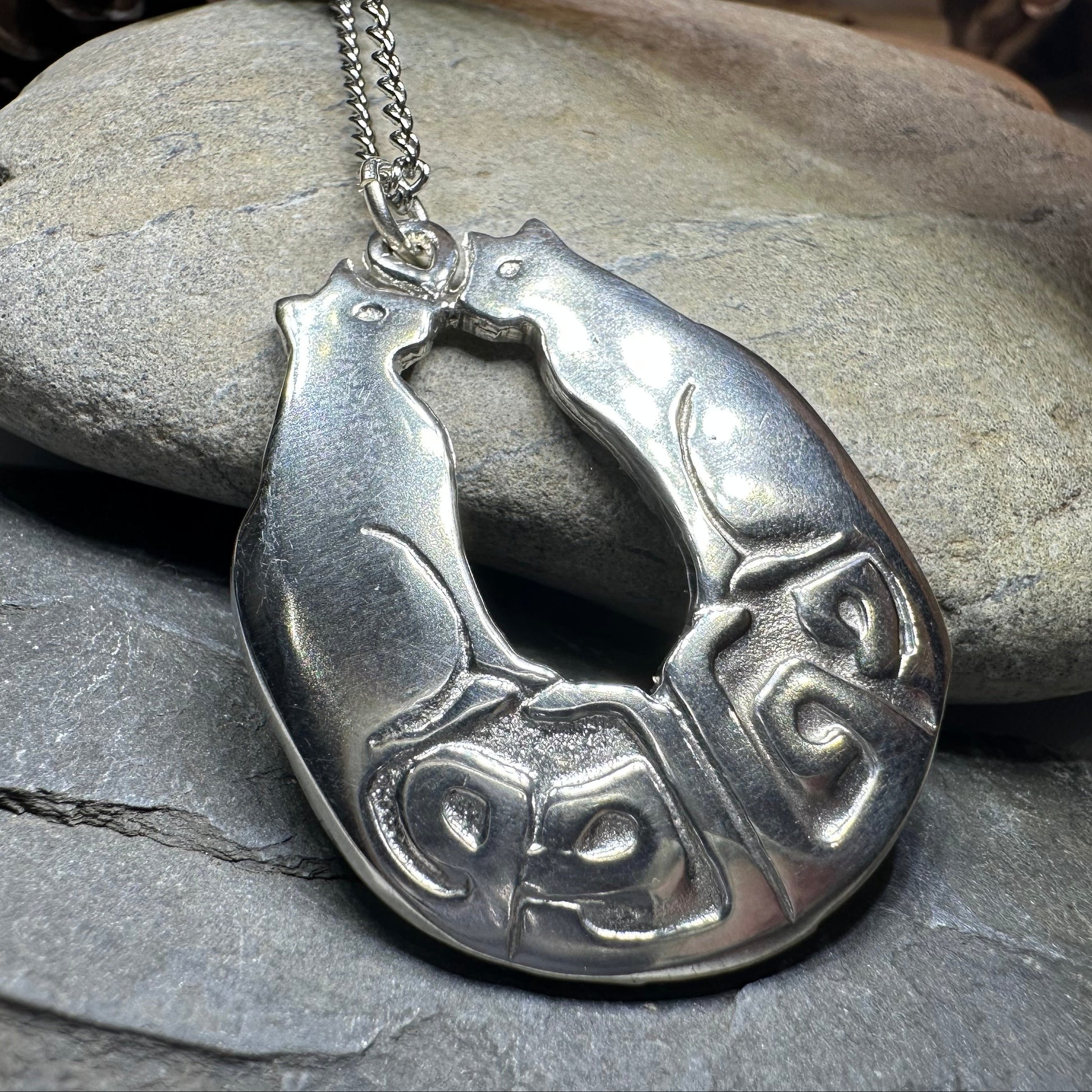 Celtic Cats Necklace - Handmade in Scotland — view 3