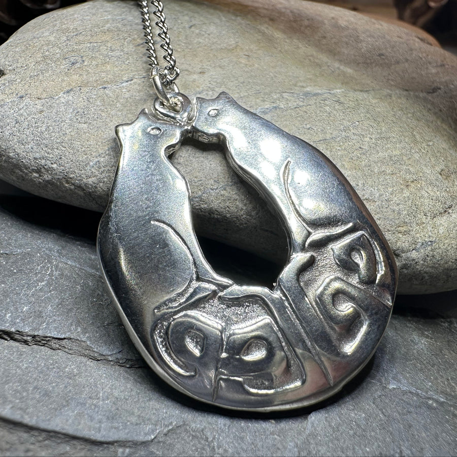 Celtic Cats Necklace - Handmade in Scotland