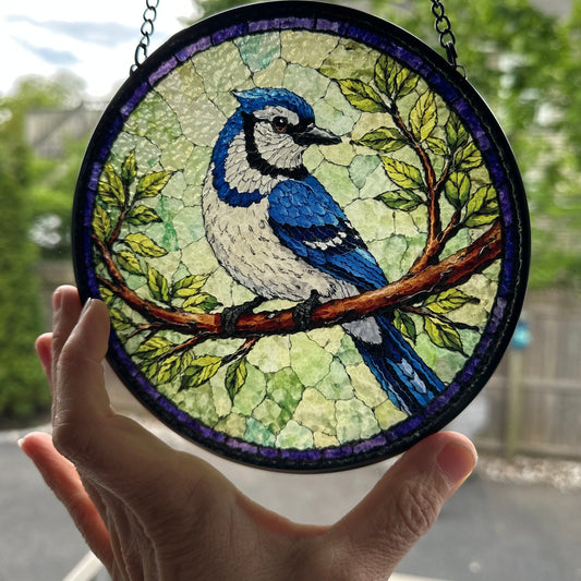 Summer Blue Jay Suncatcher