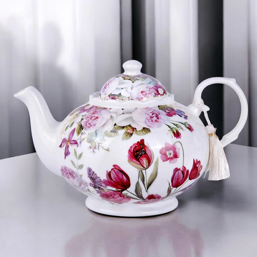 Tulips Fine China Teapot — view 8