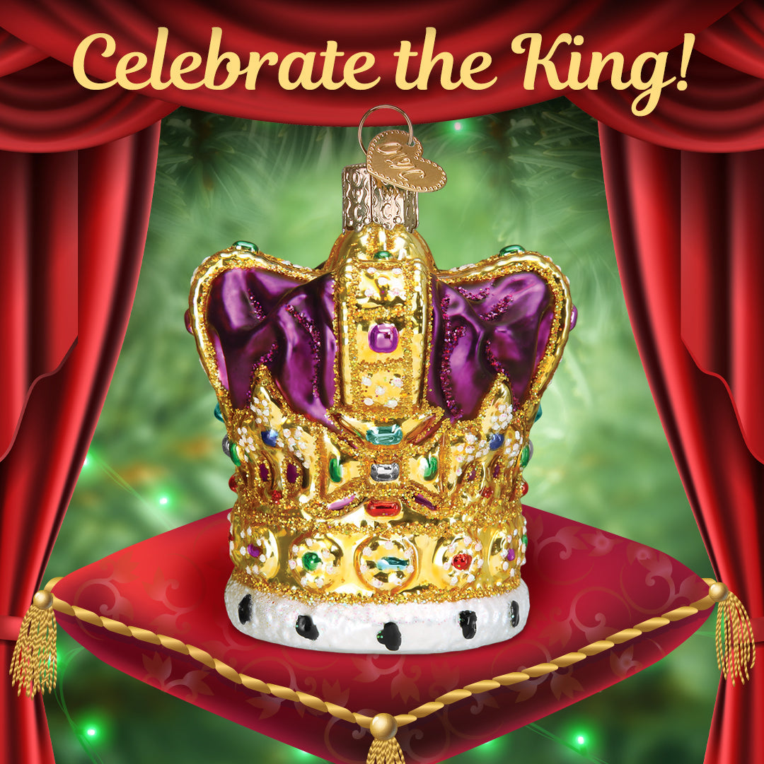 King's Crown Ornament - Handblown Glass