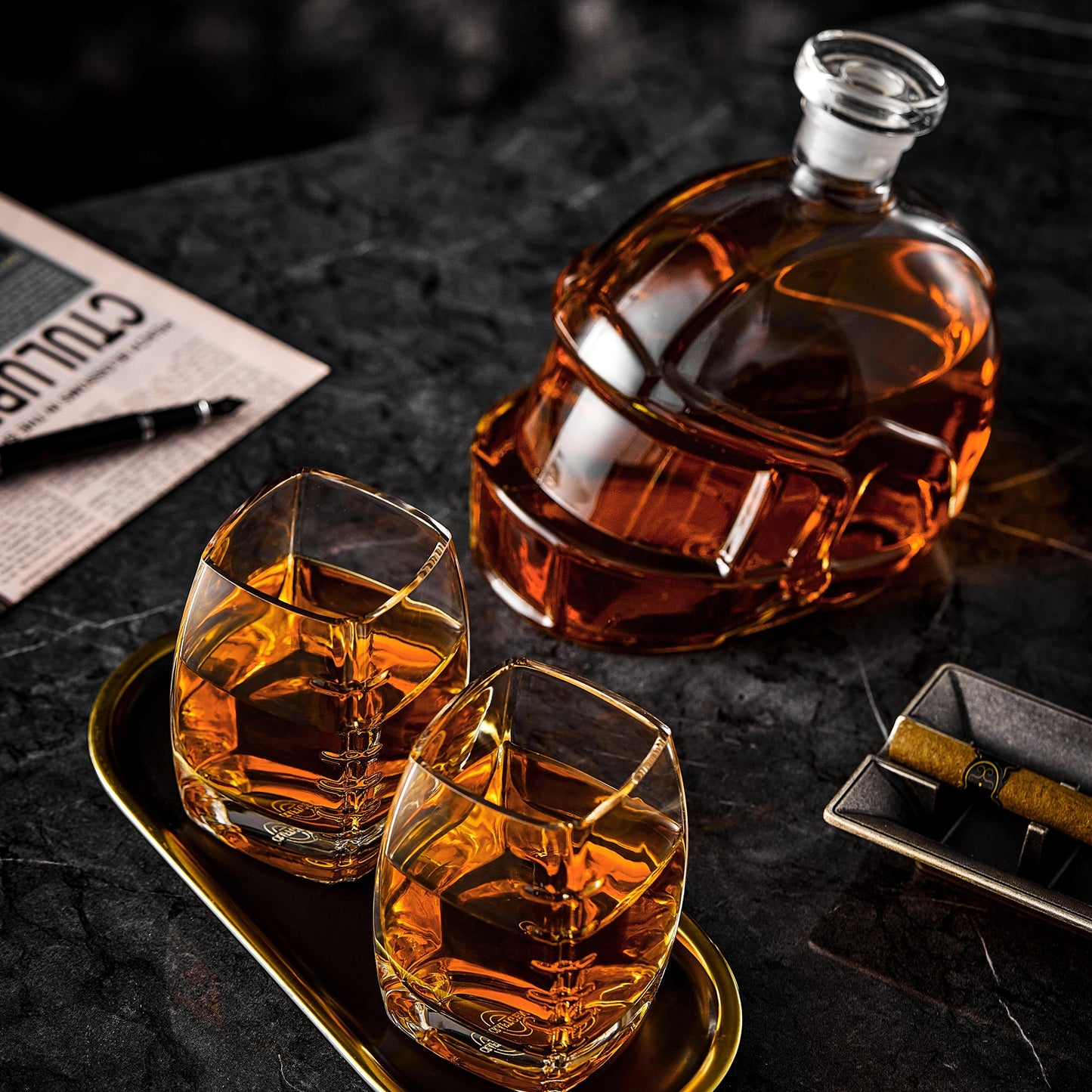 Football Whiskey Decanter & Glasses Gift Set