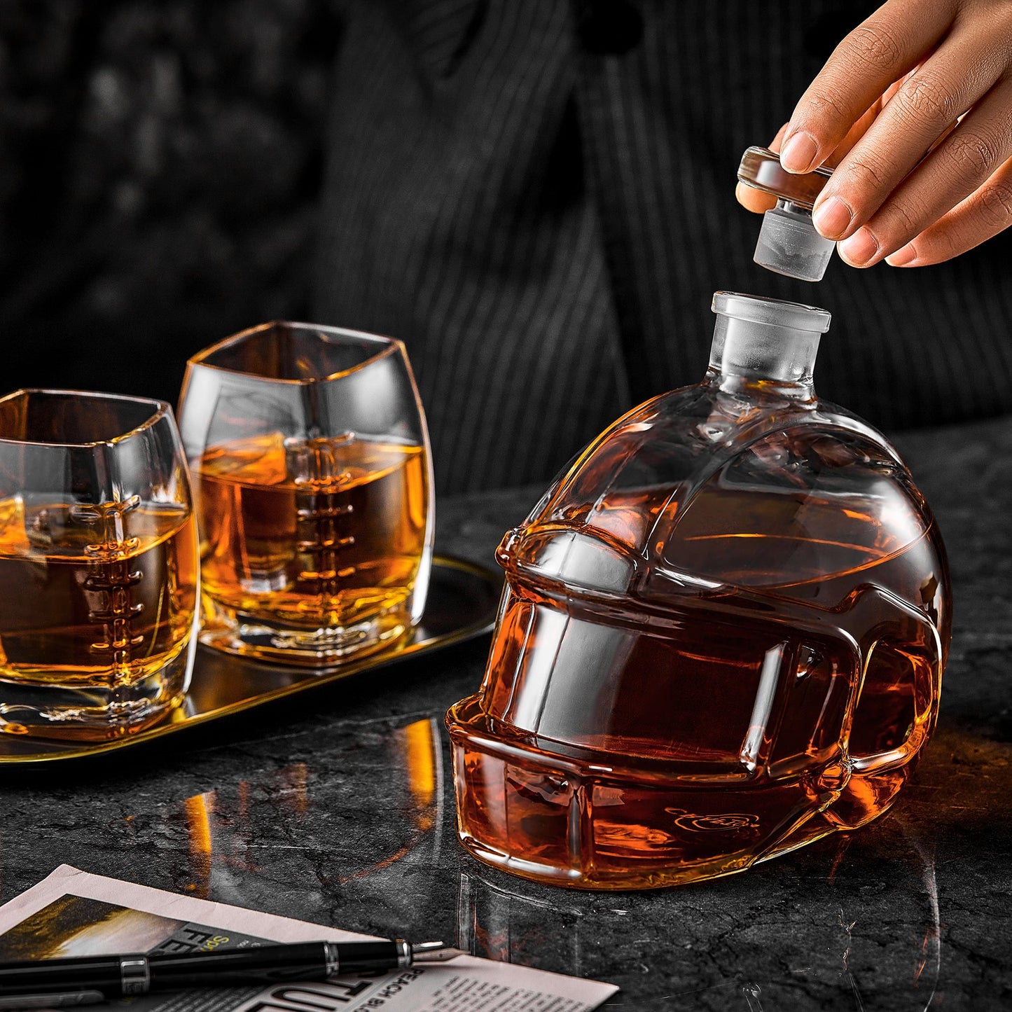 Football Whiskey Decanter & Glasses Gift Set