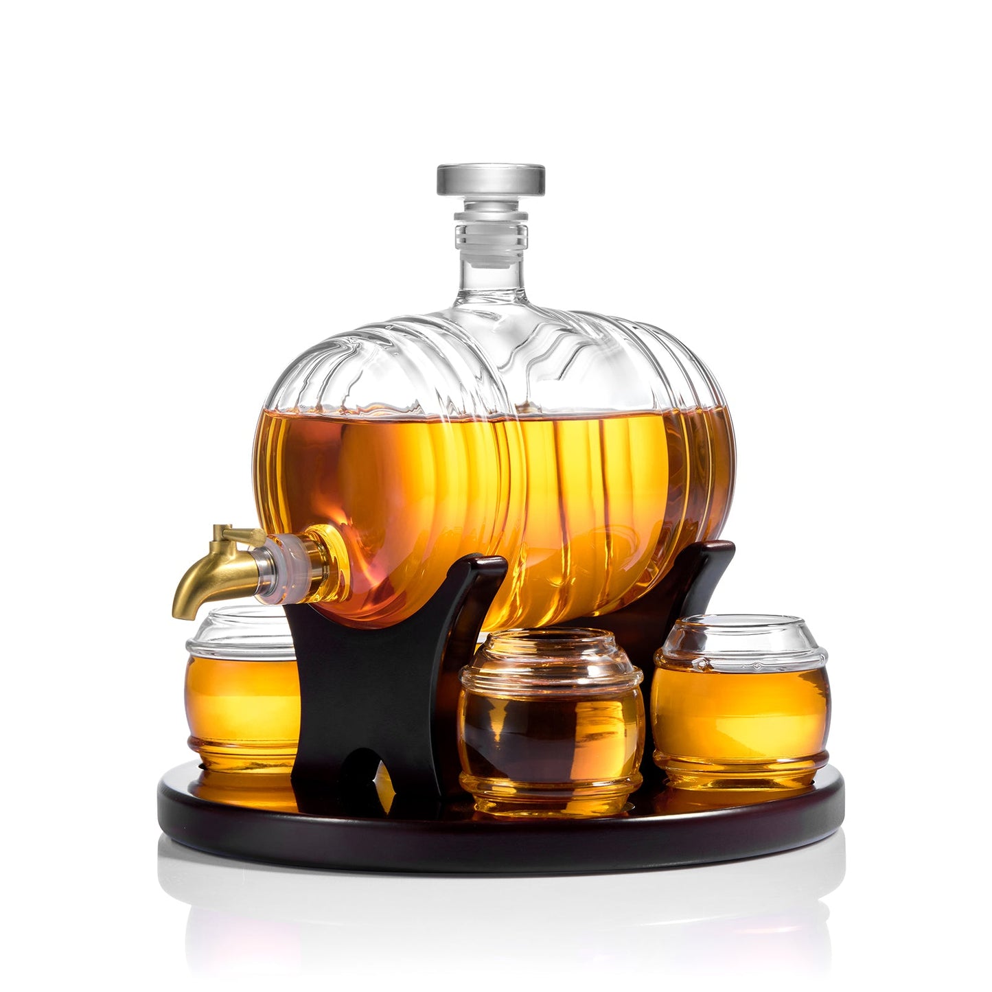 Barrel Whiskey Decanter & Glasses Set