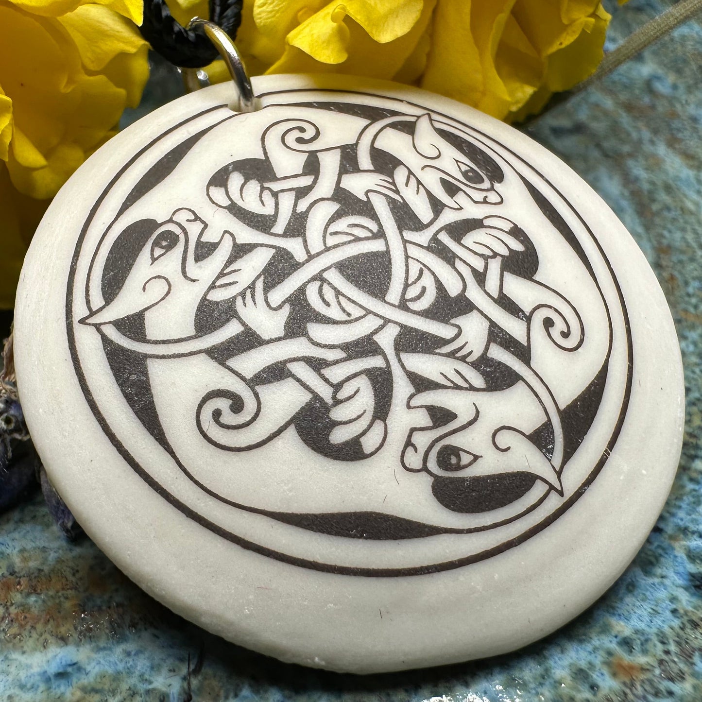 Artisan Celtic Triple Spiral Cat Necklace - Handmade in the U.S.A.
