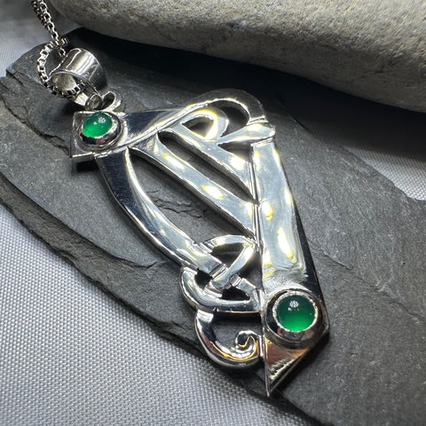 Load image into Gallery viewer, Artisan Large Irish Harp Necklace - Made in Ireland
