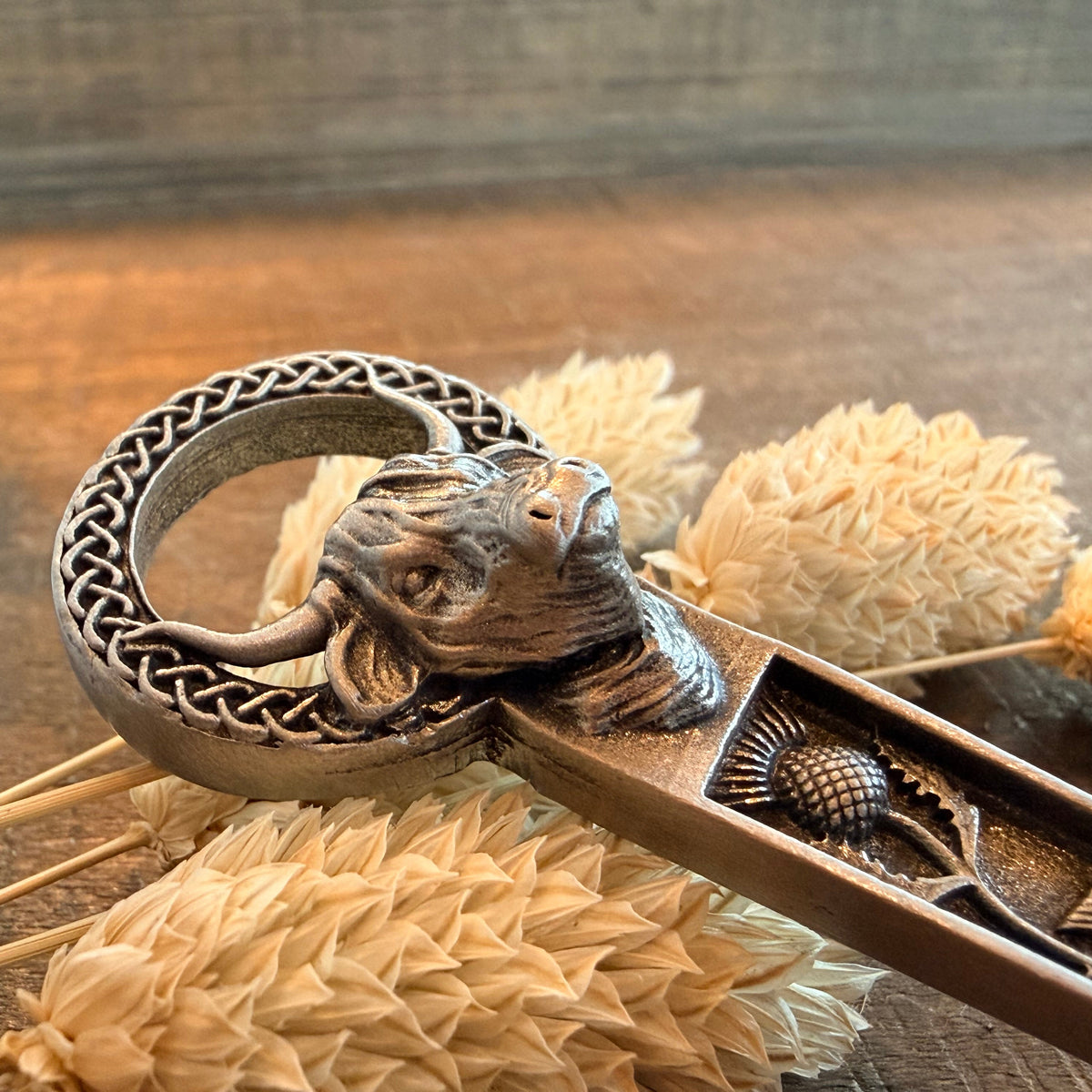 Celtic Highland Cow Thistle Kilt Pin - Handmade in Scotland