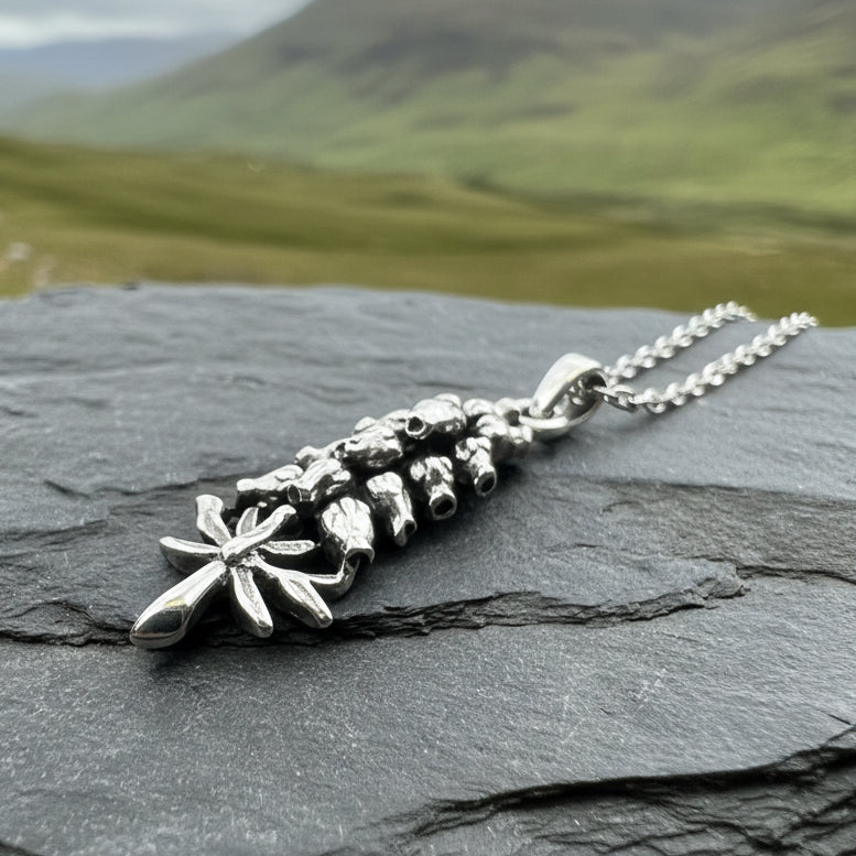 Highland Scottish Heather Necklace in Sterling Silver — view 5