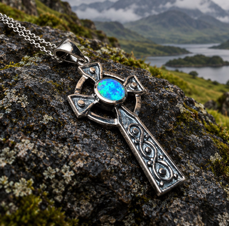 Tinturn Celtic Cross Necklace in Sterling Silver