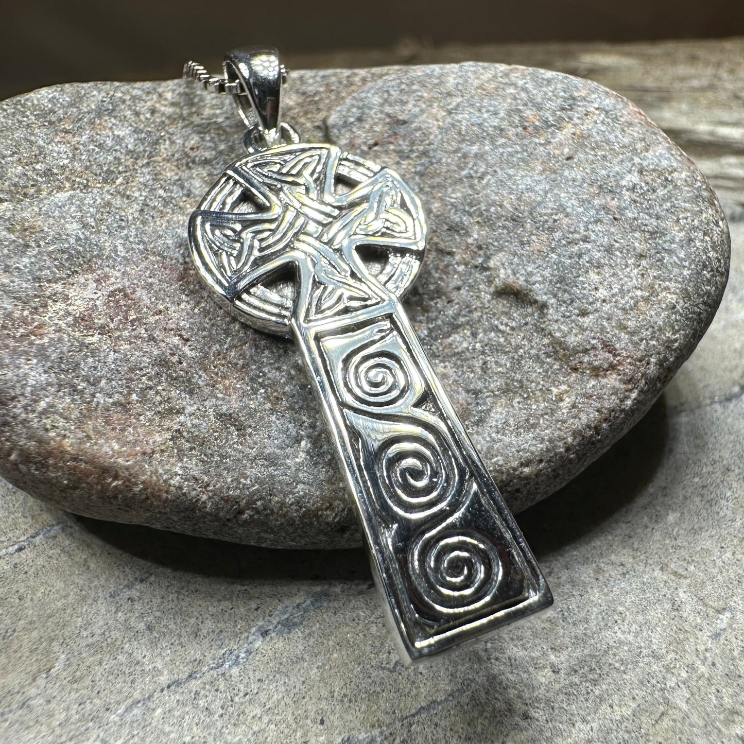 Alasdair Celtic Cross Necklace in Sterling Silver