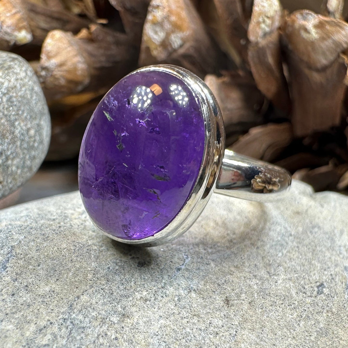 Dusky Dawn Amethyst Ring in Sterling Silver — view 13