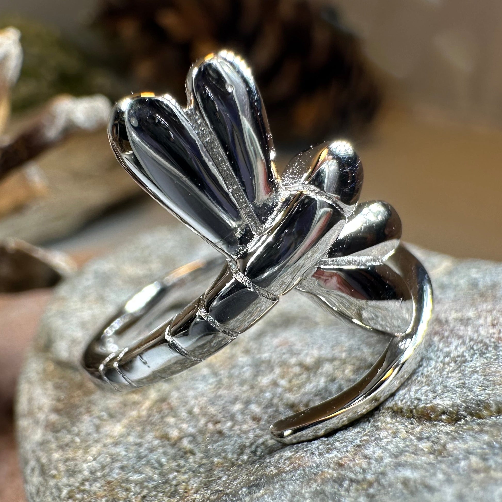 Dragonfly Wrap Ring in Sterling Silver — view 8