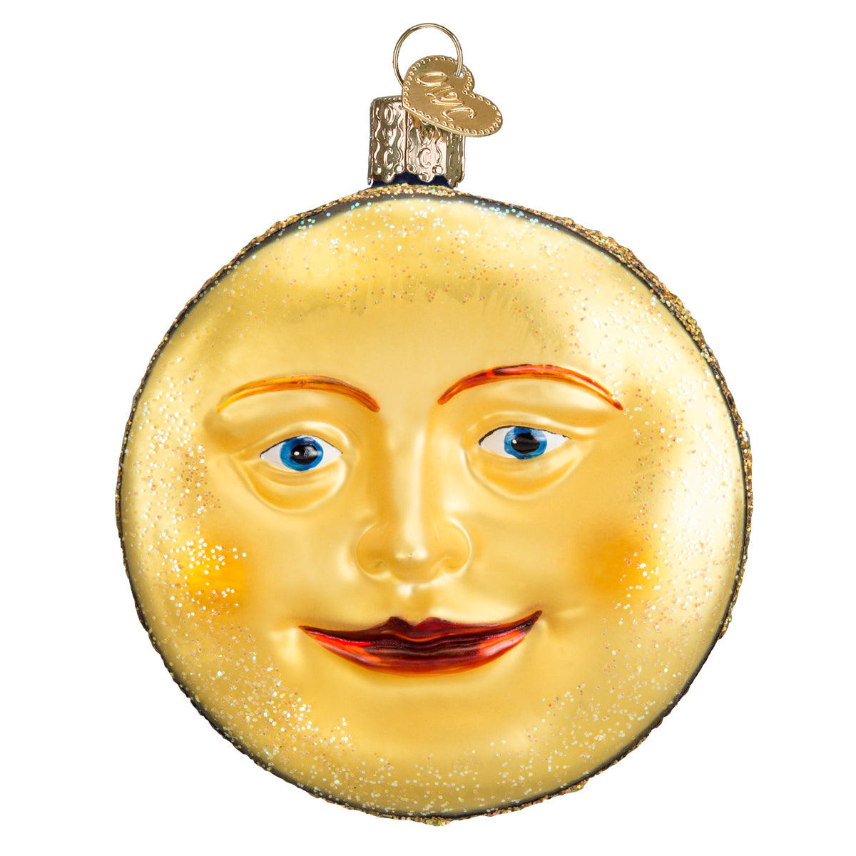 Man In The Moon Ornament - Handblown Glass