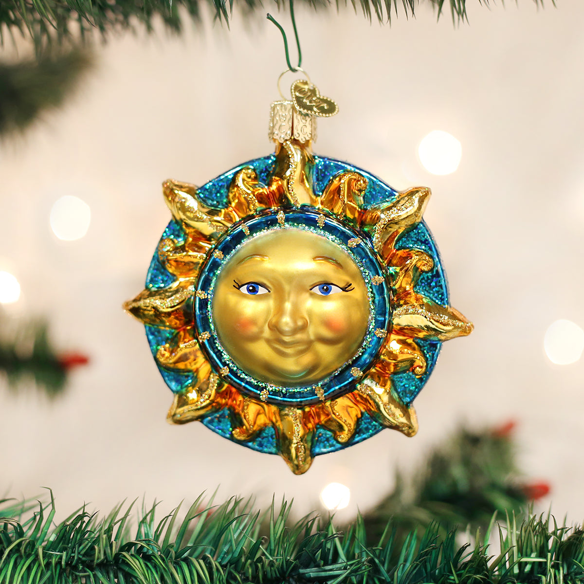 Fanciful Sun Ornament - Handblown Glass