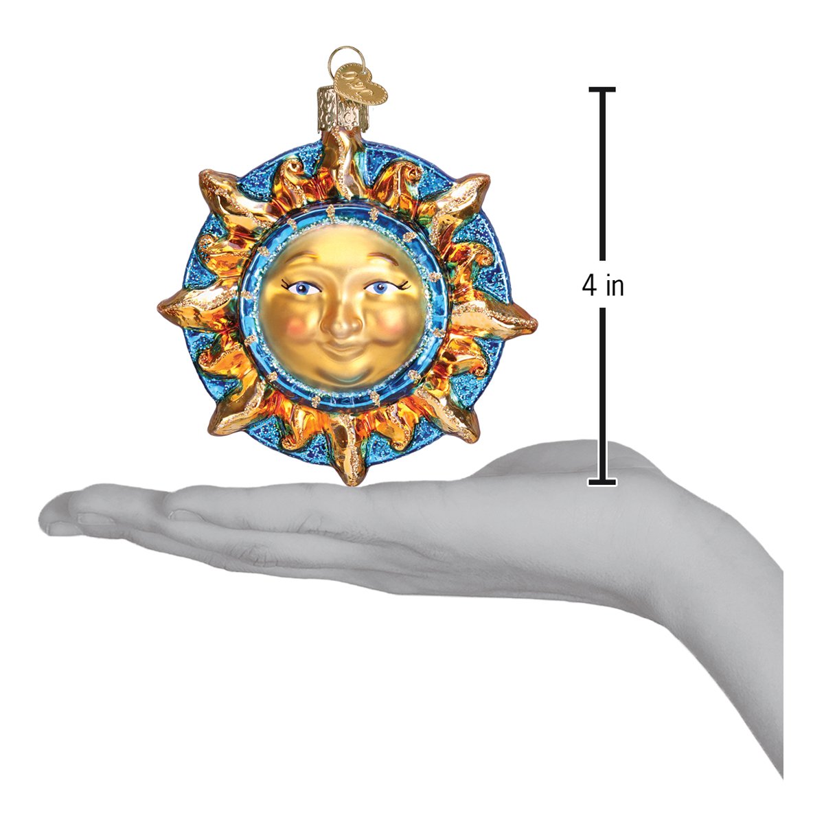 Fanciful Sun Ornament - Handblown Glass