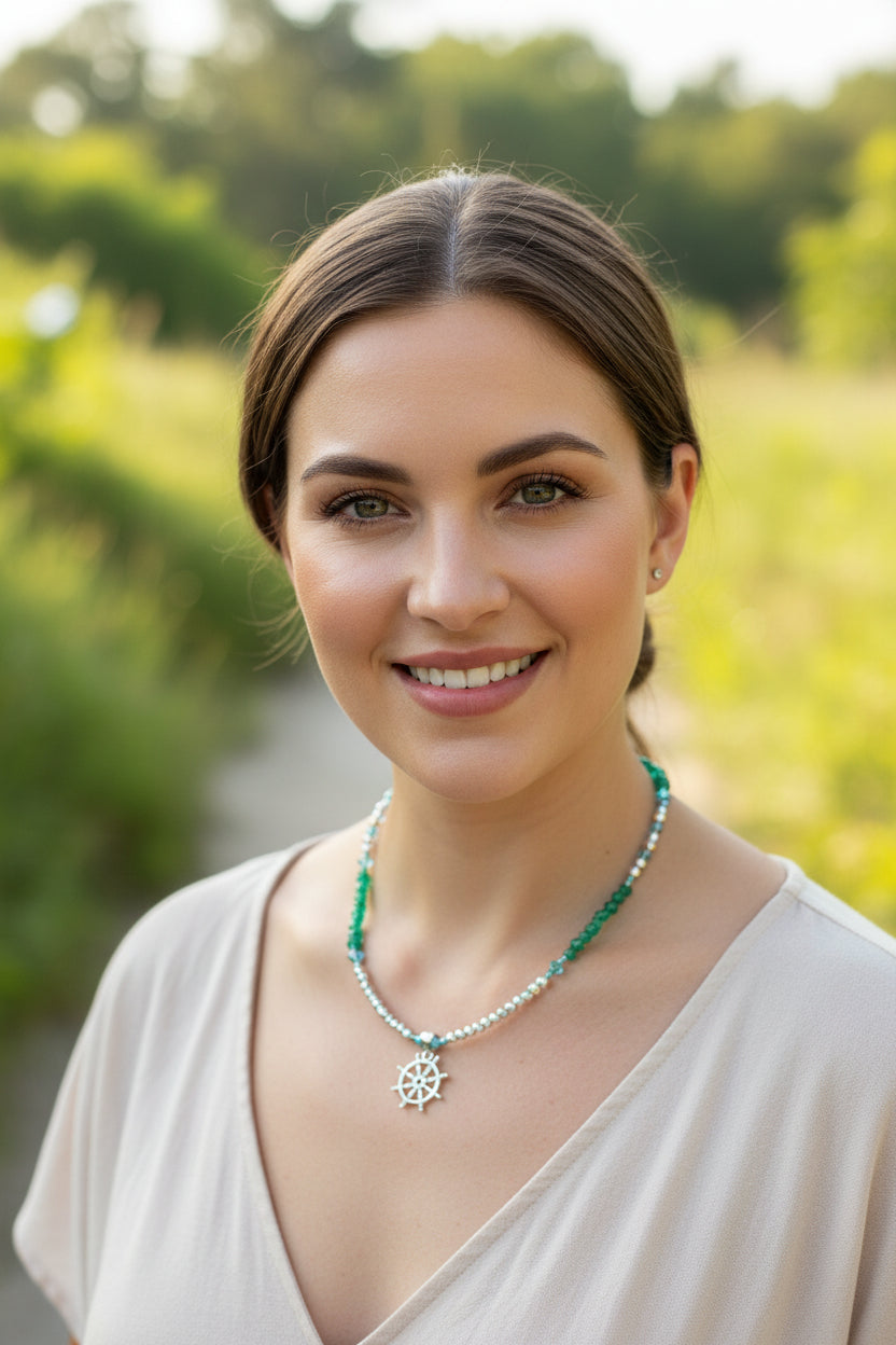 Calm Seas Ship's Wheel Necklace