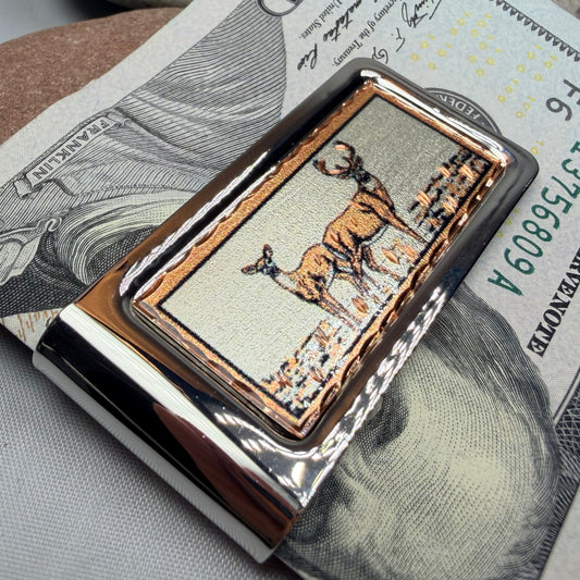 Woodland Stag Copper Money Clip - Handmade in the U.S.A.