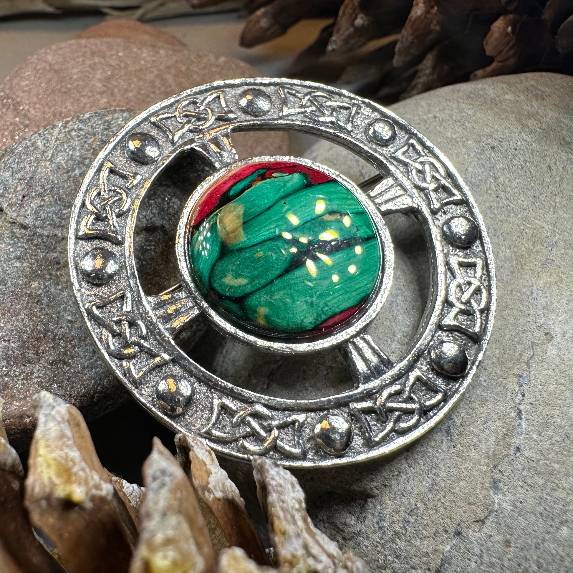 Celtic Heathergems Brooch - Handmade in Scotland — view 4