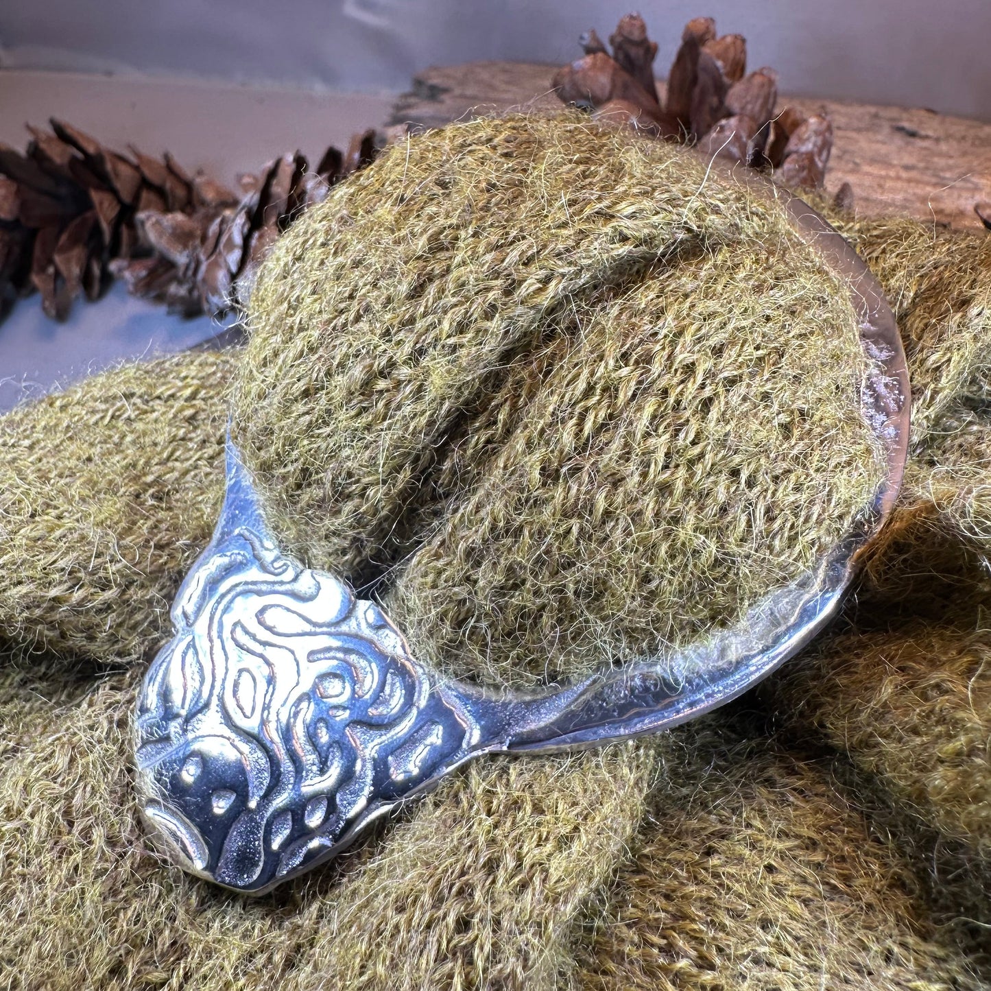 Scruffy Highland Cow Scarf Ring - Handmade in Scotland