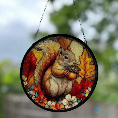 Load image into Gallery viewer, Autumn Squirrel Suncatcher
