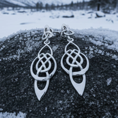 Alith Celtic Knot Earrings in Sterling Silver — view 10