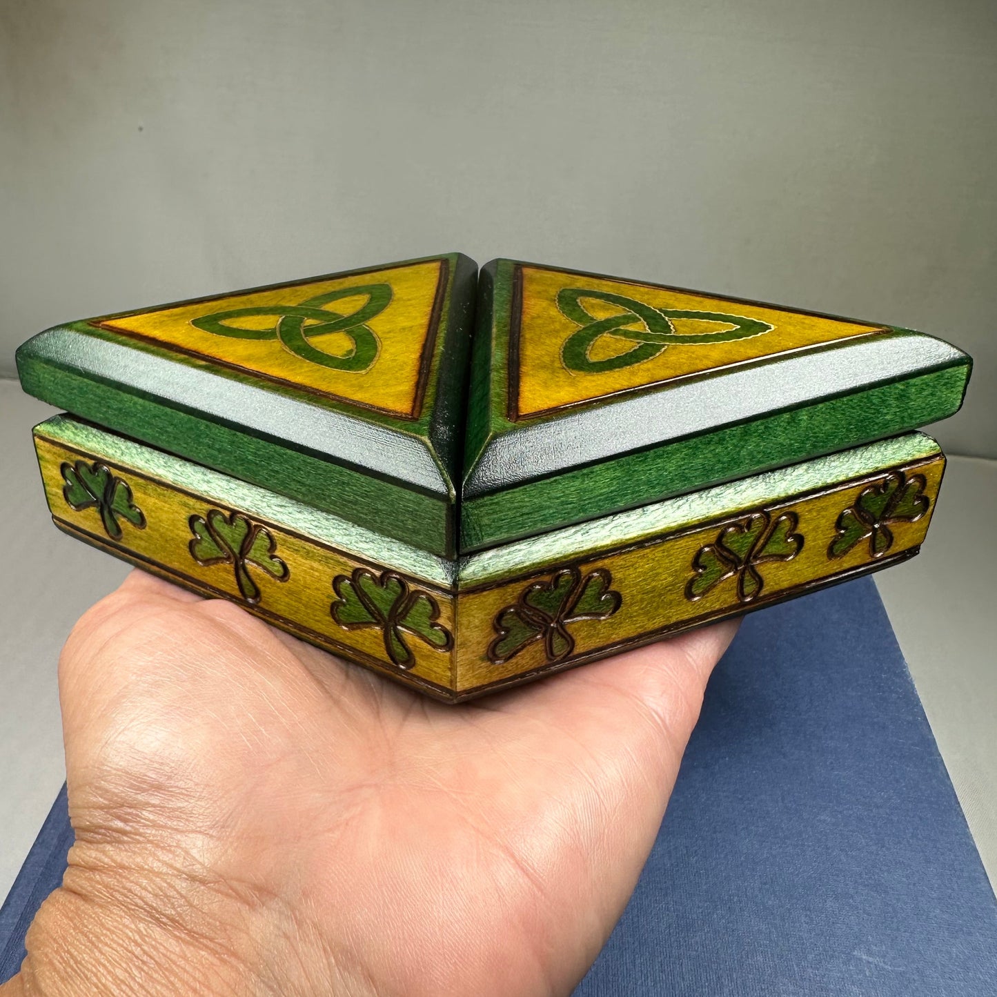 Celtic Double Trinity Knot Keepsake Box - Handmade Wooden Box
