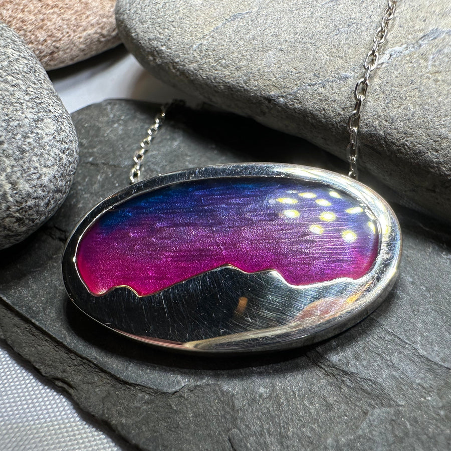 Purple Skies Northern Lights Necklace - Handmade in Scotland
