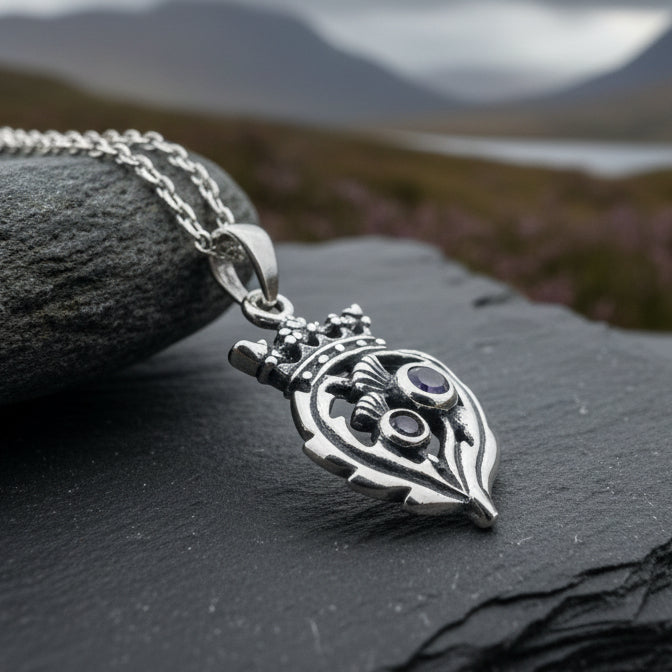 Petite Amethyst Scottish Luckenbooth Necklace
